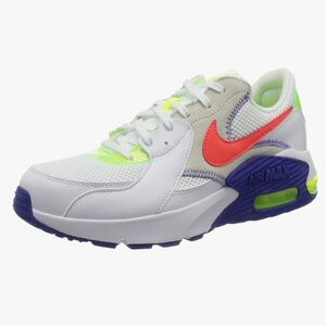 Nike Air Max White with Neon and crimson / orange Accents